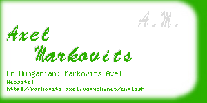 axel markovits business card